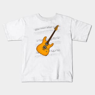 Guitar Tab Electric Guitarist Music Notation Musician (Orange) Kids T-Shirt